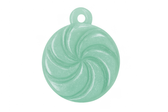 Green glitter spiral bauble ornament transparent background