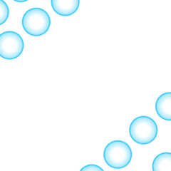 Light blue circular bubble frame on white background, clean and fresh design for presentation or poster