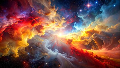 Cosmic nebula Radiant interstellar cloudscape of colors