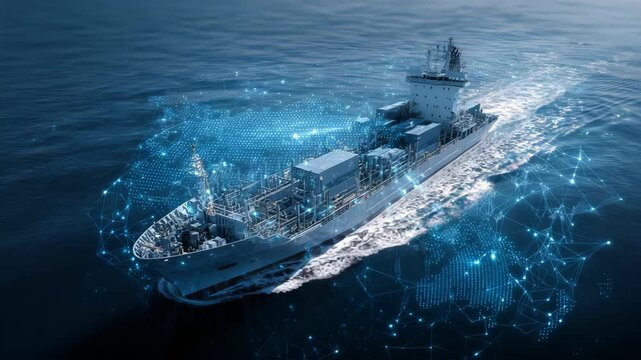 Global Shipping: Container Ship on the Ocean