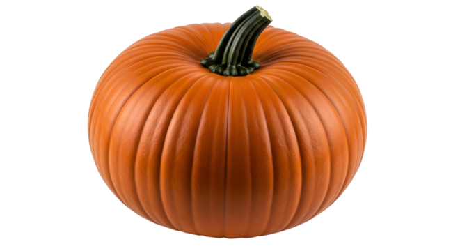 Ripe orange pumpkin ready for fall harvest isolated PNG with Transparent Background