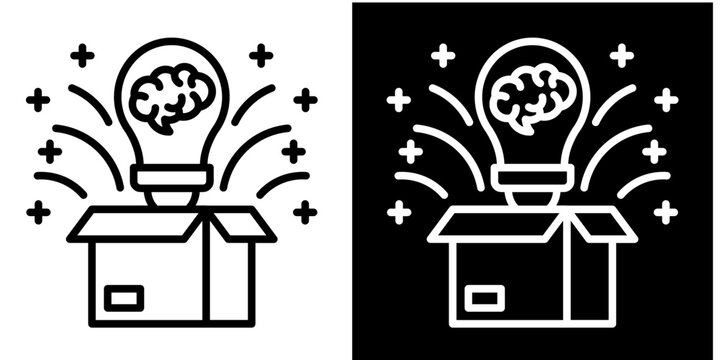 Think Big Icon Set White Style Collection