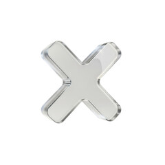 Obraz premium Clear Glass X Mark Symbol on White Background