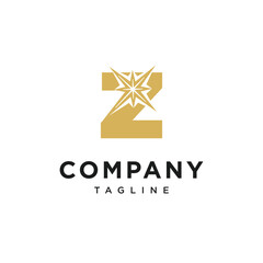 Letter Z Star of Bethlehem Logo Icon Vector
