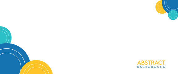 Colorful Circle Corners – Abstract Overlapping Shapes on Minimal White Background