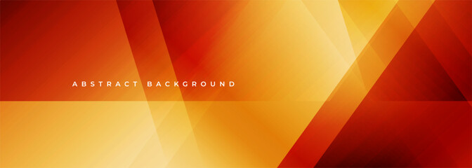 Red and yellow modern abstract wide banner with geometric shapes. Orange and red abstract background. Vector illustration