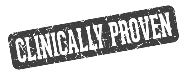 clinically proven rectangular sign. clinically proven stamp