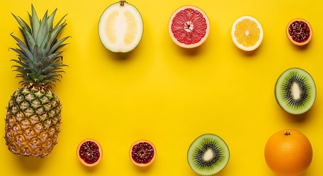 Tropical Fruits Pattern &mdash; Pineapple, Mango, Coconut, Watermelon