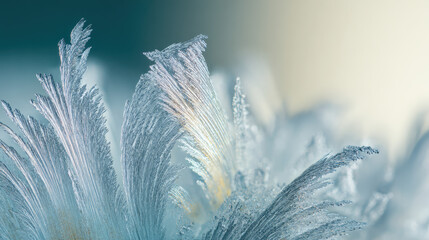 夜明けの窓に舞う氷花の羽根模様 / Frost Feather Patterns on a Dawn Window

