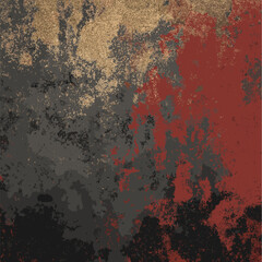 Grunge textured wall surface showing peeling paint and cracks. Vector grunge texture background or wallpaper