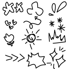 Hand Drawn Comic Style Doodle Elements