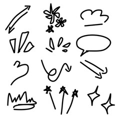 Doodle Arrows and Abstract Hand Drawn Symbols
