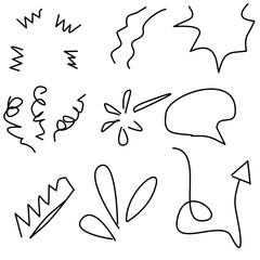 Hand Drawn Doodle Icons and Elements Set
