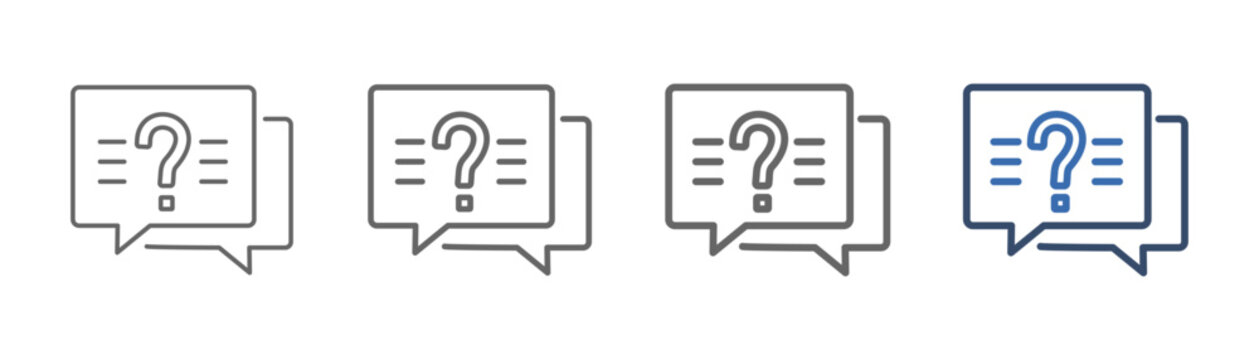 
outline icon sheet question with conversation design and question mark