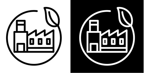 Eco Factory Icon Set White Style Collection