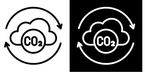 Carbon Neutral Icon Set White Style Collection
