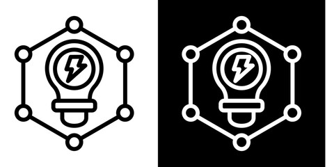 Smart Grid Icon Set White Style Collection