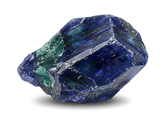 Exquisite Gemstone Displaying Captivating Shades of Blue and Green on a Clean White Background