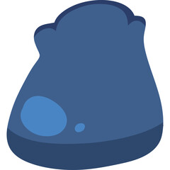 Abstract Blue Blob Object with Lighter Blue Circles and Dark Blue Base on Transparent Background