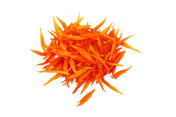 Naklejka premium Safflower petals dried orange spice food ingredient
