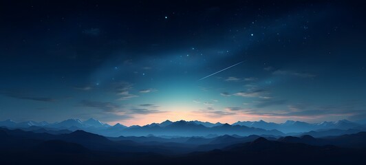 silhouette of Mountain sky ,generative AI