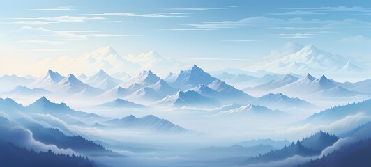 Obraz premium silhouette of Mountain sky ,generative AI