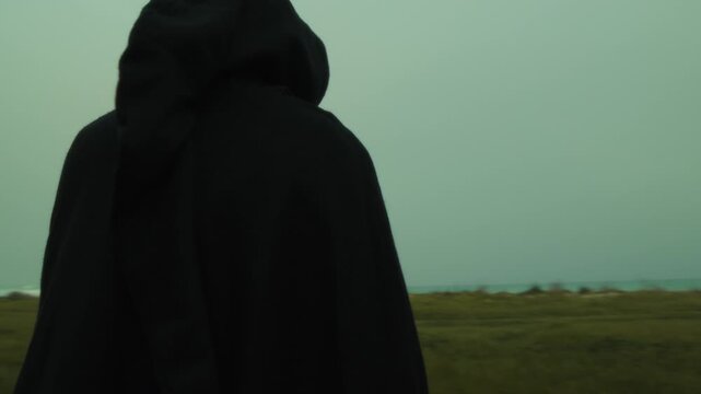 After the Nuclear Disaster One Man Looks Around With Gas Mask Destroyed Nature