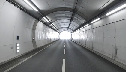 Fototapeta premium Futuristic tunnel with straight clear path and light at the end symbolizing reform