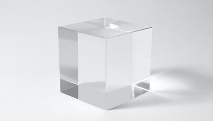 Minimalist geometric cube design conveying clarity and open concept