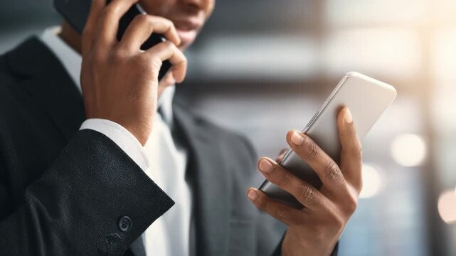 Medium shot of a business professional customizing caller ID settings on a sleek mobile device for personalized caller identification