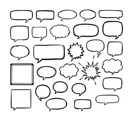 set of comic speech bubbles