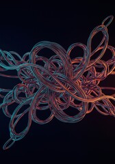 Intricate abstract network showcasing dynamic connections and dependencies. Visualizing the essence of a complex system of intertwined elements ,digital ,abstract ,network