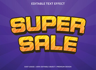 super sale text effect 3d style business brand and logo design