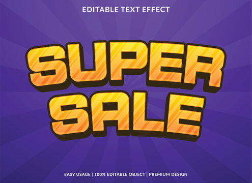 super sale text effect 3d style business brand and logo design