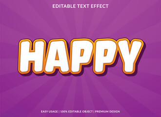 happy text effect 3d style business brand and logo design