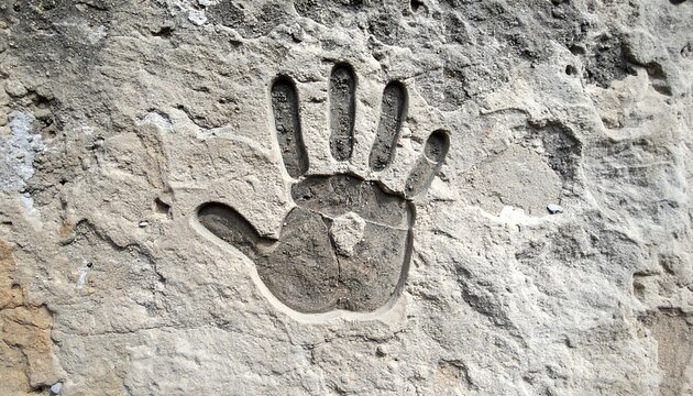 Minimalist stone texture with handprint highlighting anti corruption theme