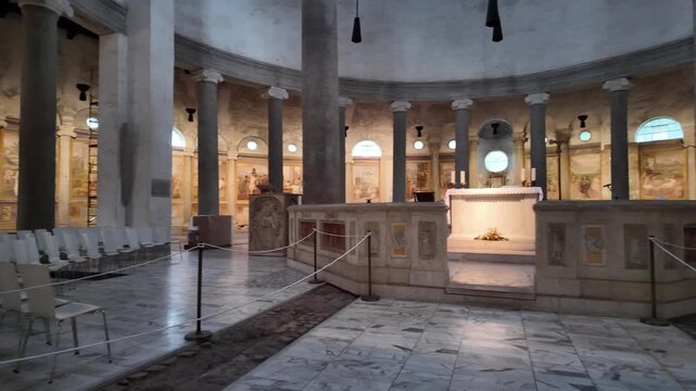 The interior of San Stefano Rotondo church