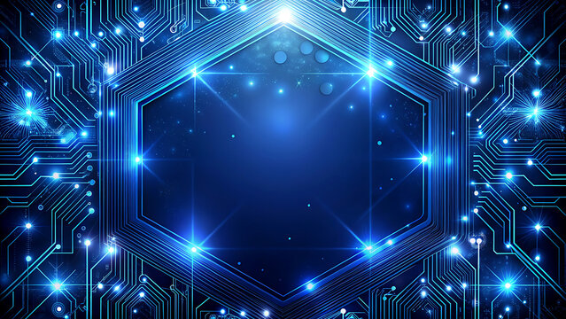 Futuristic circuit board design with glowing lights abstract technology background for digital innovation and high tech concepts - Powered by Adobe
