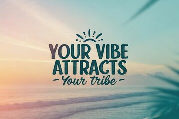 Text encouraging positive energy which attracts like minds