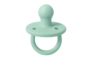 Green baby pacifier for infant soothing and comfort