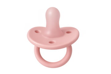 Pink baby pacifier for infant soothing and comfort