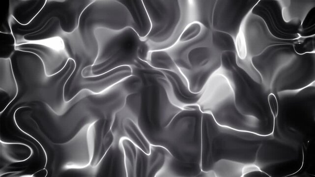 Polished silver sparkle highlights abstract flowing shapes perfect for luxury branding, background design, or elegant digital presentations.