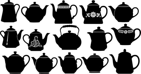 Ceramic teapot silhouette, Teapot silhouette, Teapot, Kettle, Ceramic teapot, Decorative teapot silhouette, Coffee pot silhouettes, Ceramic teapots set
