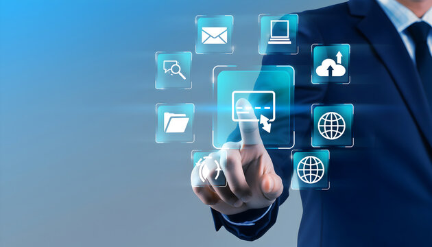 Modern Business Technology Interface Interaction