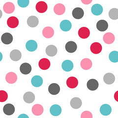Seamless Colorful Polka Dots Pattern