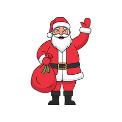 Santa claus christmas holiday winter festive december season on white background