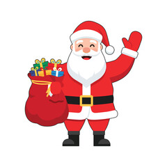 Santa claus christmas holiday gifts presents celebration joy on white background