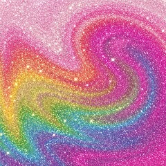Rainbow Glitter Swirl - Vibrant and Sparkling Abstract Design.