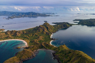 padar island daylight aerial view