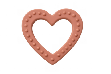 Pink heart shape frame with studs transparent background